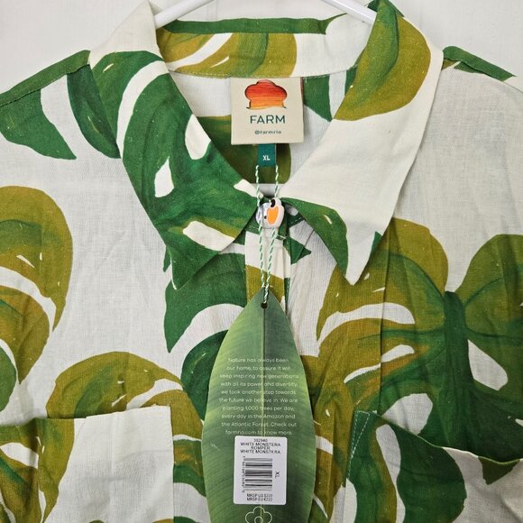 Farm Rio Monstera Leaf Collared Romper - Picture 2 of 6